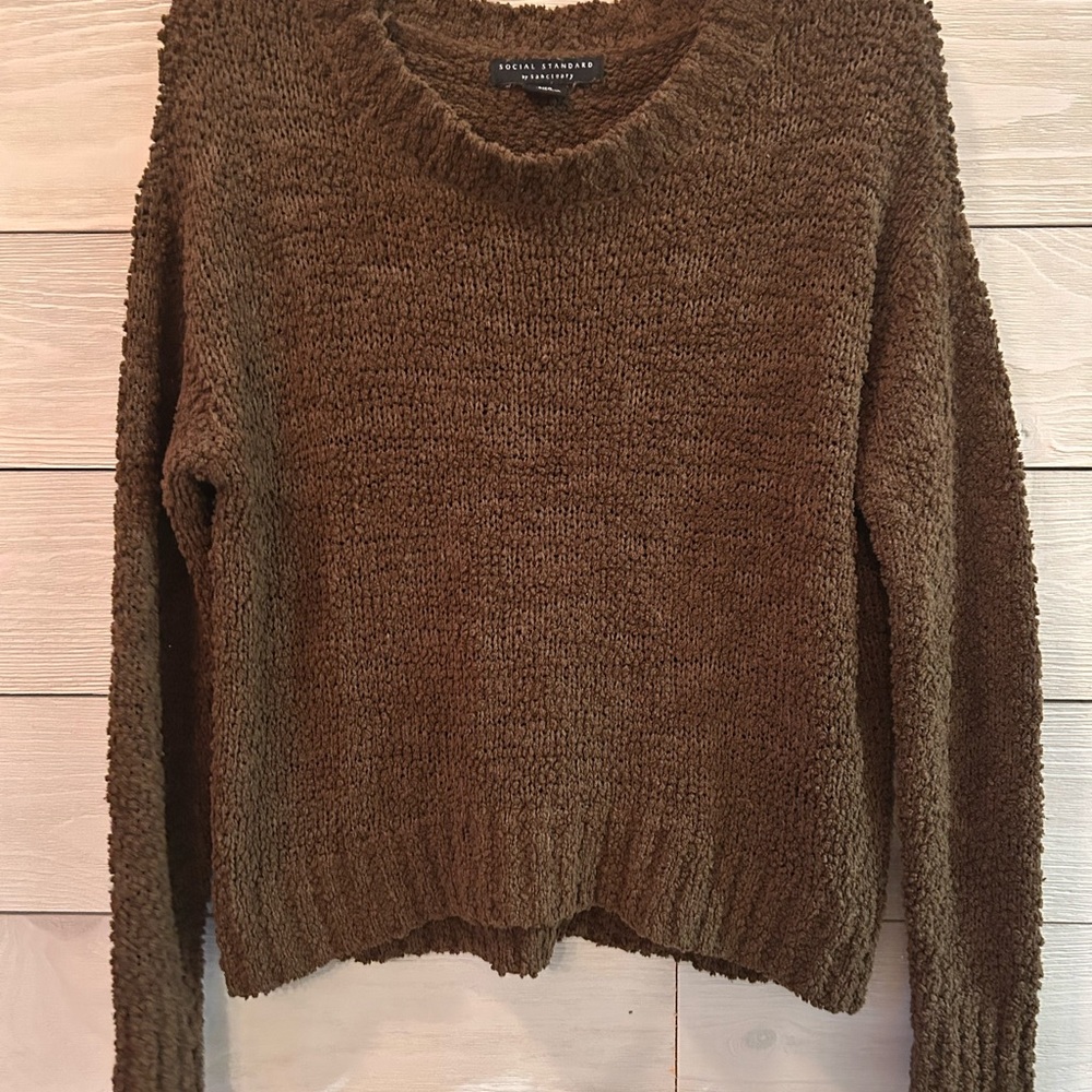 Social Standard by Sanctuary Brown Fleece Jacket